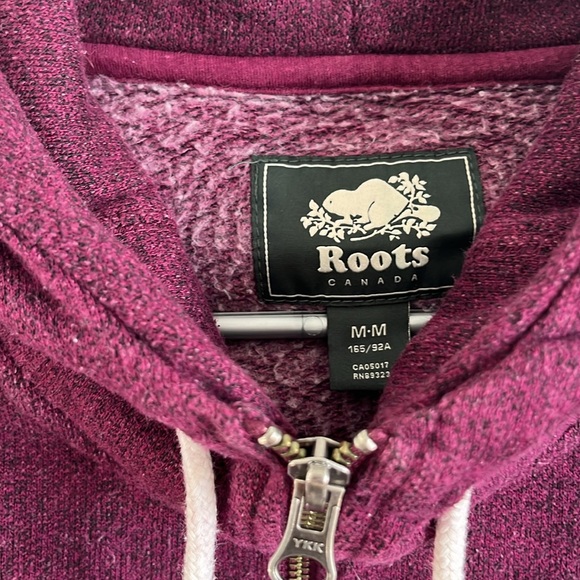 Roots burgandy full zip hoody in size medium. - Picture 3 of 5